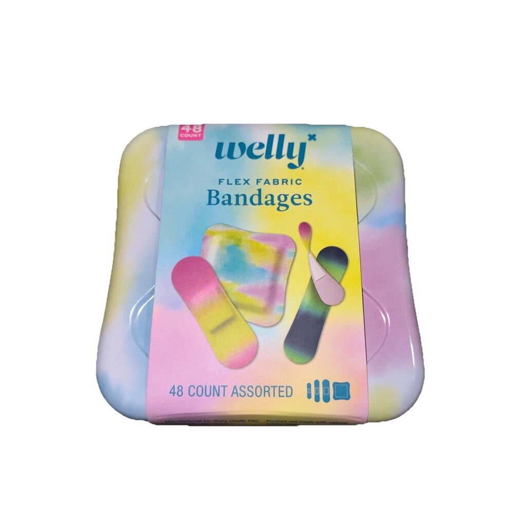Welly Flex Fabric Bandages Tie Dye 48 Count Assorted